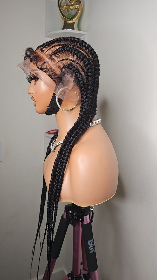 Cornrow African Braided 360 Full Lace Wig